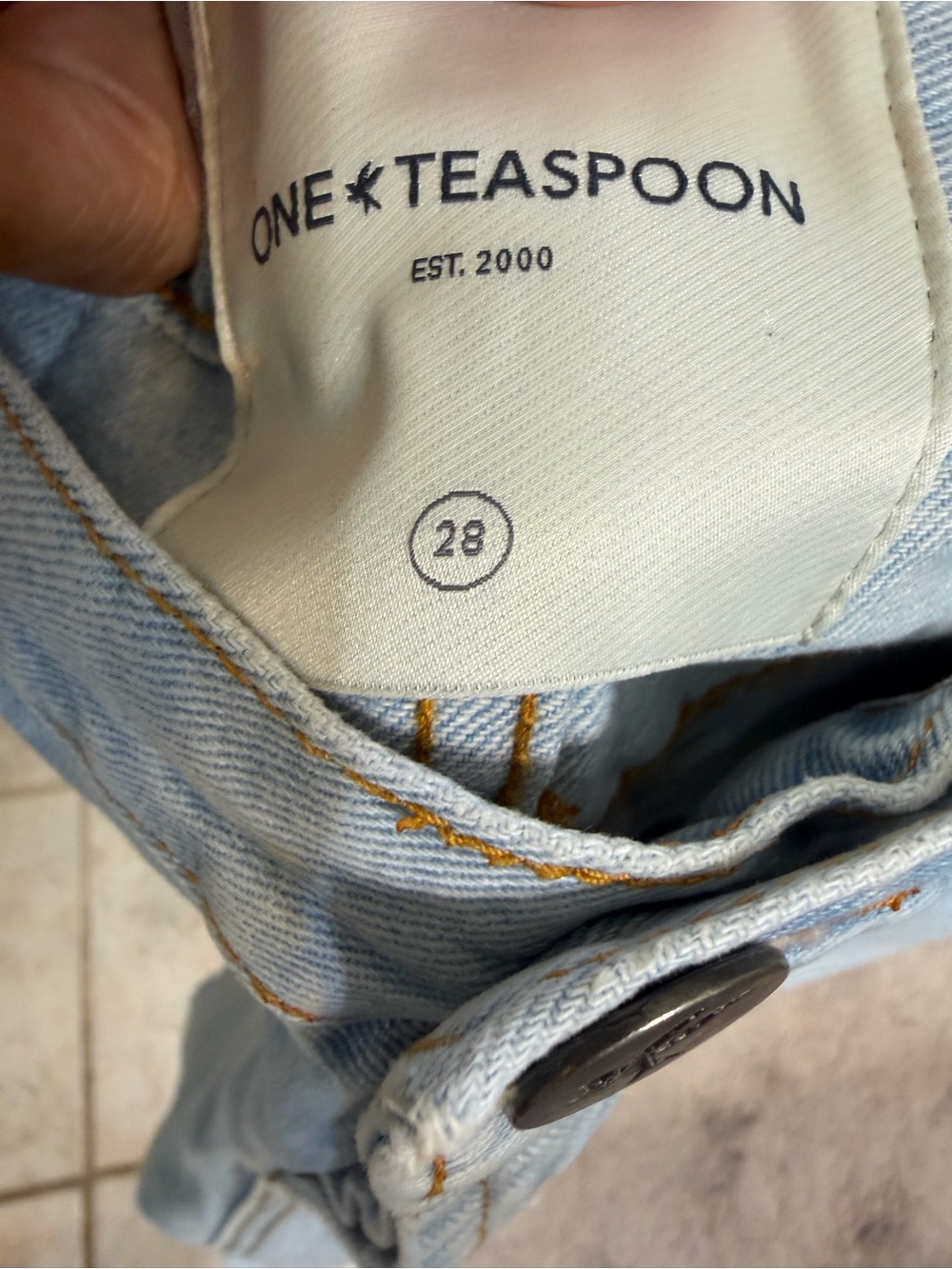 One Teaspoon Light Blue Distressed Denim Cutoff Shorts - Picture 7 of 7